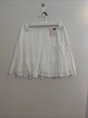 Bundle of Skorts! Juniors White Mini Skort & gingham tiered skort